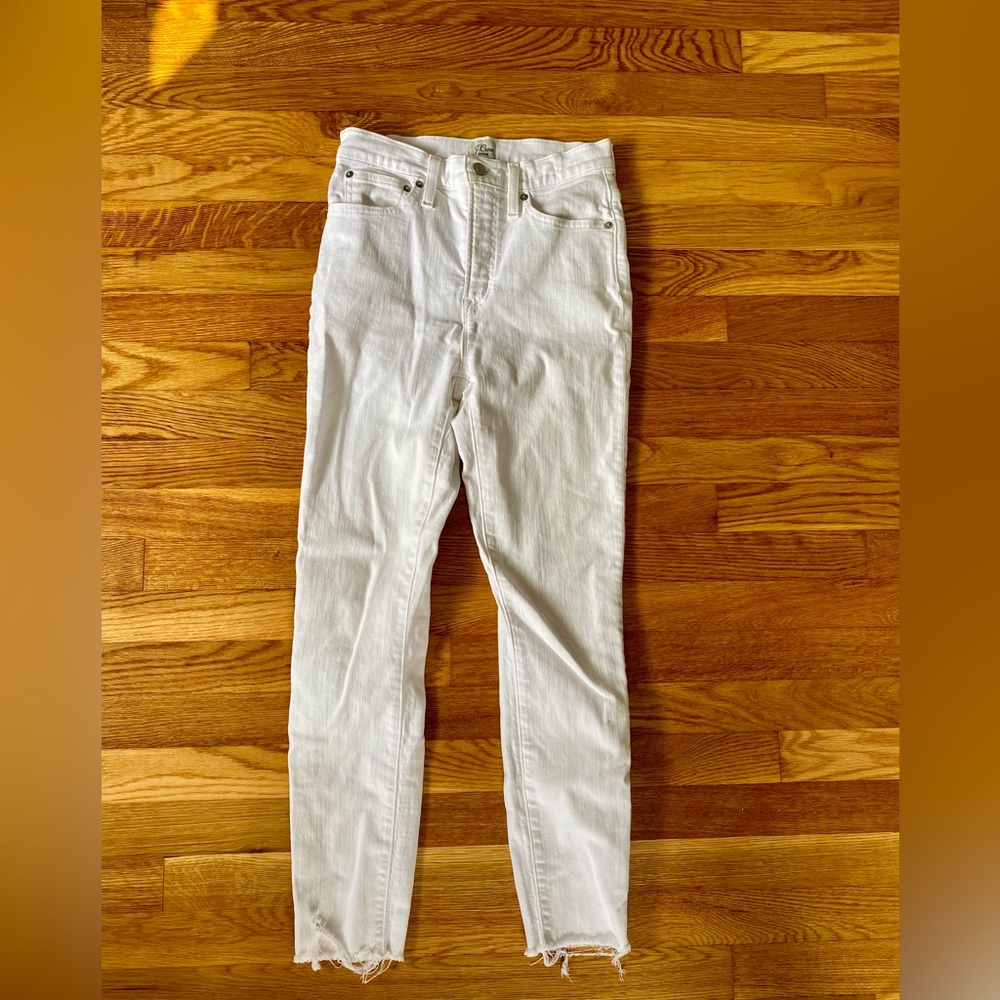 J.Crew 10” Toothpick Jean in white wash